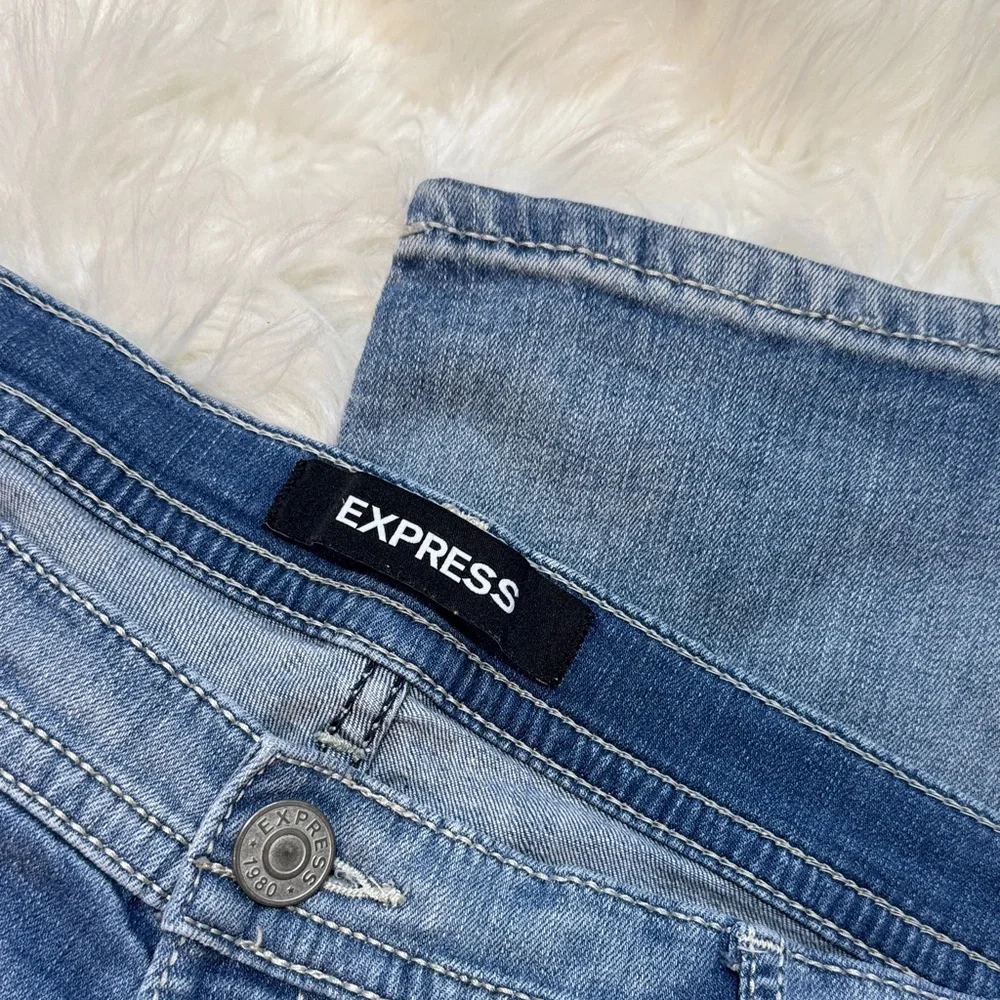 Express Light Blue Straight Leg Jeans